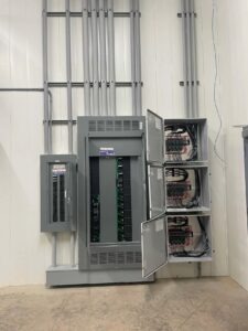 Electrical panel from a new custom home, 200-amp and 400-amp service