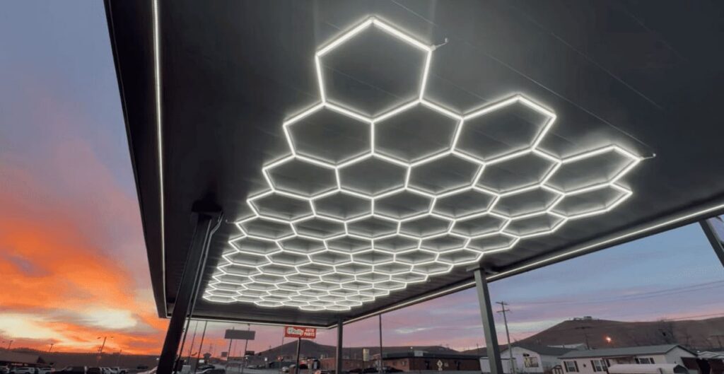hexagon LED lighting installation